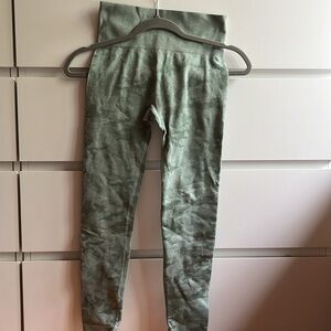 Amazon workout leggings in sage camo